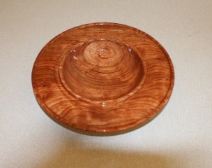This bubinga plate won a turning of the month certificate for Howard Overton
